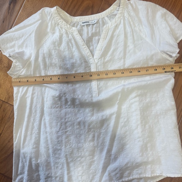 Linen like Short Sleeve Blouse - Picture 3 of 6